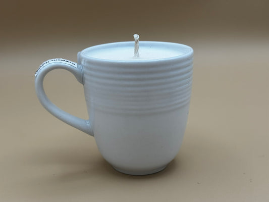 White Textured Mug Candle – Cranberry Harvest | Cozy Fall Soy Candle | Handmade Holiday Scent