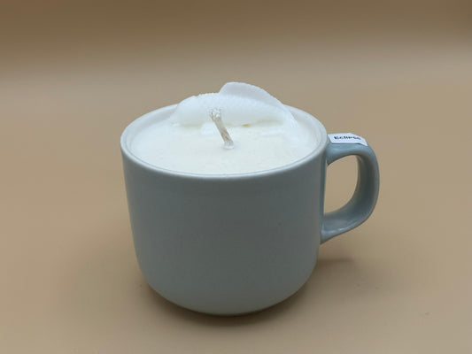 Gray Coastal Mug Candle – Eclipse | Dark Ocean Soy Candle | Handmade Statement Piece