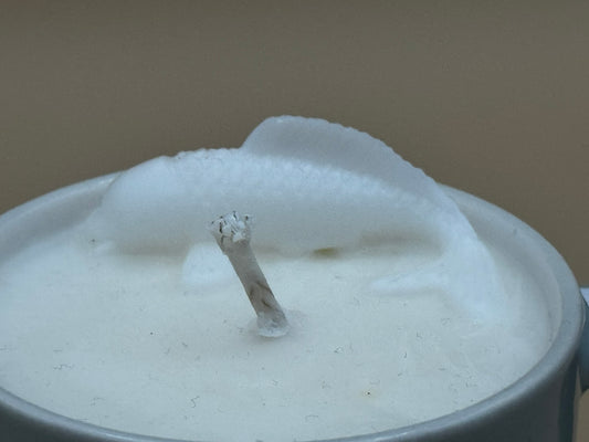 Gray Coastal Mug Candle – Eclipse | Dark Ocean Soy Candle | Handmade Statement Piece