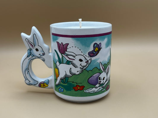 Vintage Bunny Handle Mug Candle