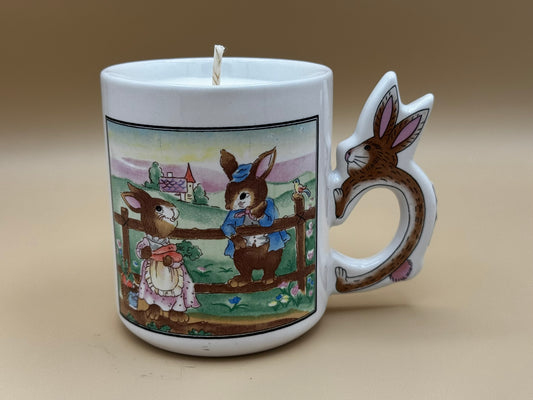 Vintage Bunny Handle Mug Candle | Bright Citrus Blood Orange | Easter Collection