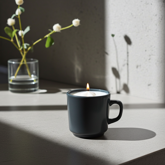 Dark Green Star Mug Candle – Sugared Strawberry | Sweet Berry Soy Candle | Handmade Gift